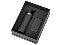 Подарочный набор с бутылкой для воды и повербанком С1, 5000 mAh, черный