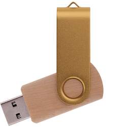 Флешка TWIST WOOD COLOR Светлое дерево с золотистым 4014.31.17.32ГБ3.0