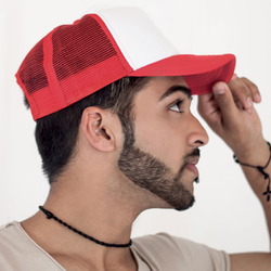 Бейсболка "RAPPER", 5 клиньев, пластиковая застежка, черный с белым; 100% п/э,плотность 80 г/м2