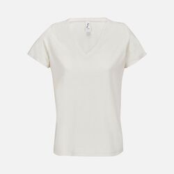 Футболка женская Regent Women с V-образным вырезом, молочно-белая