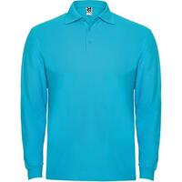 Футболка поло ESTRELLA L/S мужская, БИРЮЗОВЫЙ 2XL