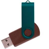 Флешка TWIST WOOD COLOR Темное дерево с зеленым 4014.32.02.32ГБ
