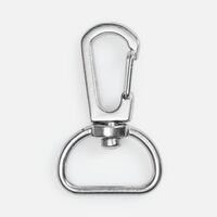 Застежка-карабин Snap hook, M, серебристая (хром)