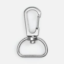 Застежка-карабин Snap hook, M, серебристая (хром)