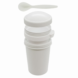Ланч-бокс Cereal to go Green Line с ложкой (белый)