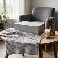 Подарочный набор Мизу (Mizu), Мальта Софт (Malta Soft), бежевый (свеча, диффузор, плед)