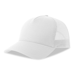 Бейсболка RAPPER COTTON-S, пластиковая застёжка, 5 клиньев, белый, 100% хлопок, сетка - 100% переработанный полиэстер, 280 г/