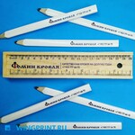 Плоско-овальный белый строительный карандаш 175 мм, глянцевый