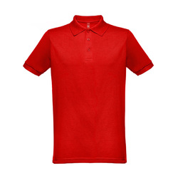 Рубашка-поло мужская BERLIN, короткий рукав, красный, 2XL, 65% полиэстер, 35% хлопок, плотность 200 г/м2