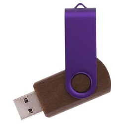 Флешка TWIST WOOD COLOR Темное дерево с фиолетовым 4014.32.11.4ГБ