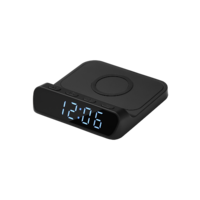 Зарядная станция с часами 15W Ригель (Rigel), черная