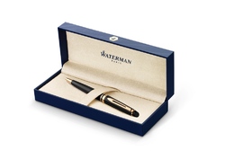 Шариковая ручка Waterman Expert, цвет: Black Laque GT, стержень: Mblue