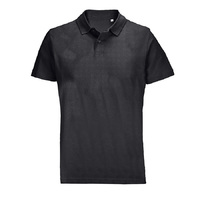Рубашка-поло унисекс PULSE, чёрный, 5XL, 100% высокогребенной хлопок, 170 г/м2