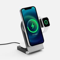 Складная станция беспроводной зарядки transForm, серый металлик