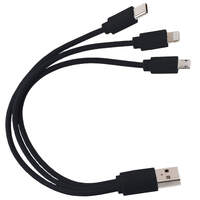 Кабель USB 3 в 1 (Micro, Type-C, Lightning) Черный 6011.08