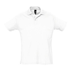 Рубашка поло мужская, короткий рукав, SUMMER II, белый, S, 100% хлопок, 170 г/м2