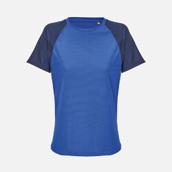 Футболка спортивная женская Vortex Women, темно-синяя с ярко-синим
