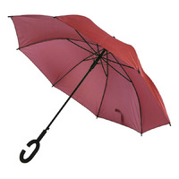 Зонт-трость HALRUM,  полуавтомат, красный, D=105 см, полиэстер, пластик