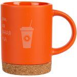 Кружка с пробковой подставкой Corky, оранжевая