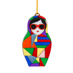 Ёлочная игрушка Матрешка с мозаикой (разноцветный)