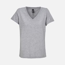 Футболка женская Regent Women с V-образным вырезом, серый меланж