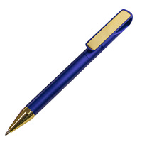 Ручка шариковая GLOSSY GOLD, синий металлик/золотой, пластик, металл