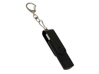 USB-флешка на 256 Гб 2 в 1 поворотный механизм, c дополнительным разъемом Type-C с одноцветным металлическим клипом, черный