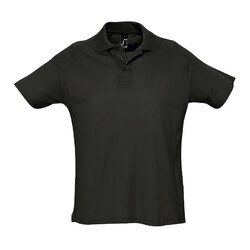 Рубашка поло мужская, короткий рукав, SUMMER II, чёрный, S, 100% хлопок, 170 г/м2