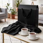 Подарочный набор Мокко (Mokko), Селла (Сella), черный в коробке-пакете (две чайных пары, плед)