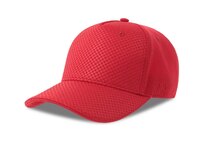 Бейсболка GEAR-S, 5 клиньев, застёжка на липучке, красный, 100% переработанный полиэстер, фактурные вставки:  95% полиэст, 5%