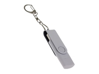 USB-флешка на 32 Гб 2 в 1 поворотный механизм, c дополнительным разъемом Type-C с одноцветным металлическим клипом, белый